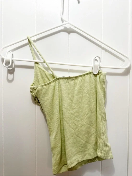 LNA clothing rafael one shoulder ribbed tank green size extra small - Picture 3 of 4